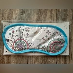 Blue Trim Floral Sleep Mask - "Today is My Day"